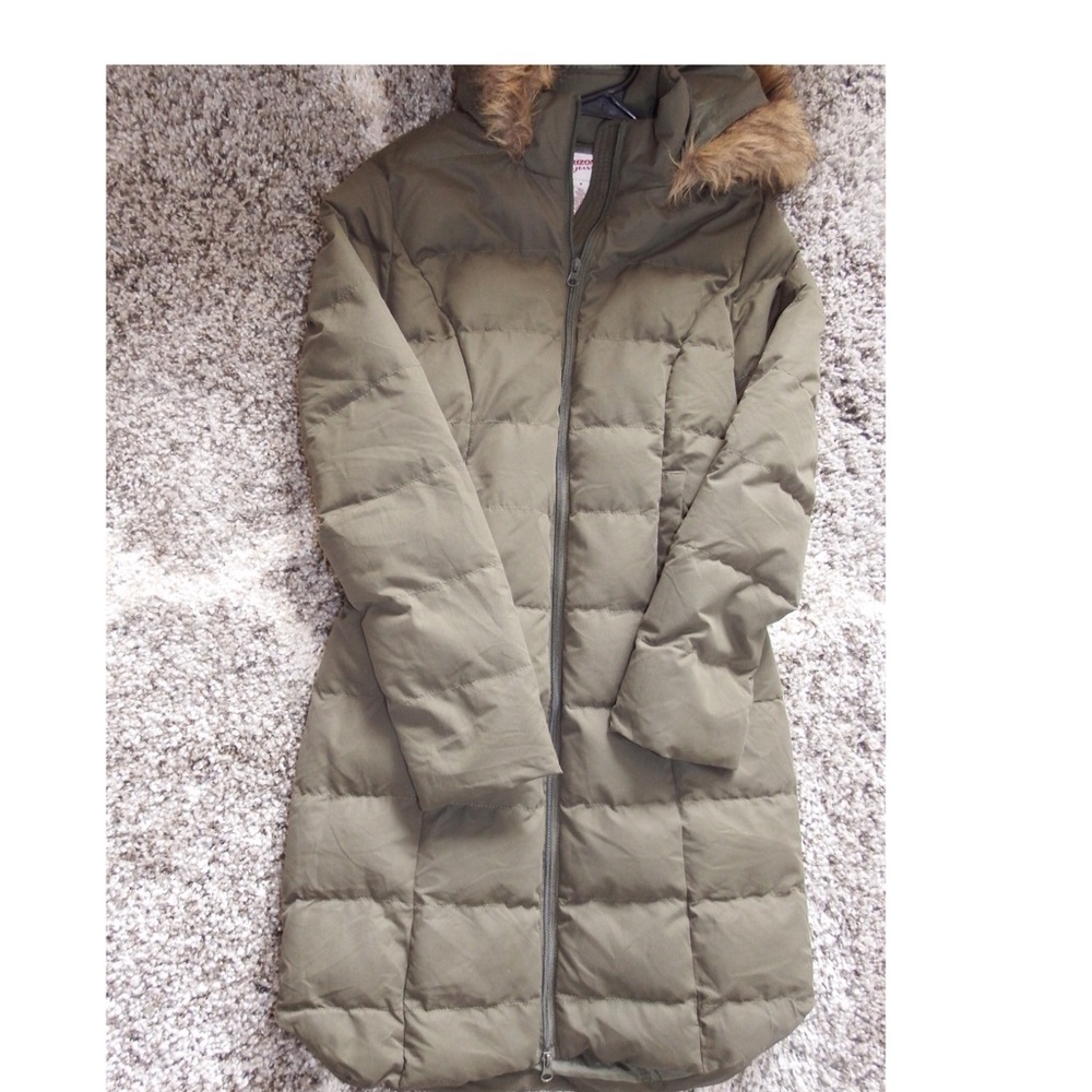 Olive green puffer jacket